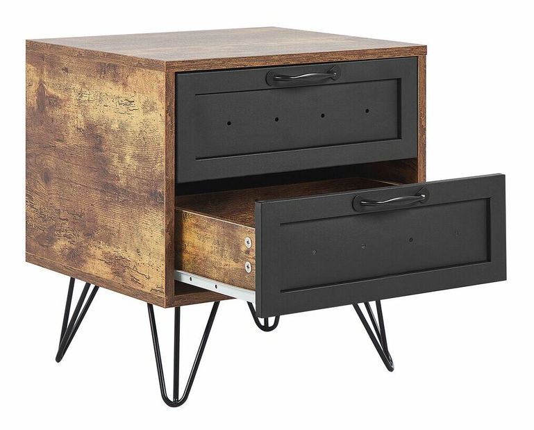 Noční stolek Aiping (tmavé dřevo)