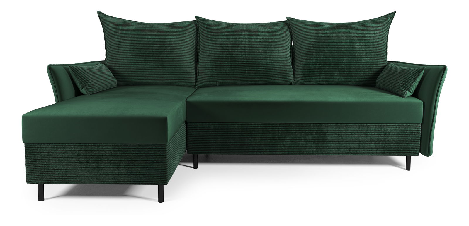 Rohová sedací souprava Goofy (L) (tmavě zelená)