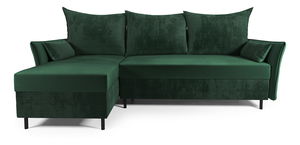Rohová sedací souprava Goofy (L) (tmavě zelená)