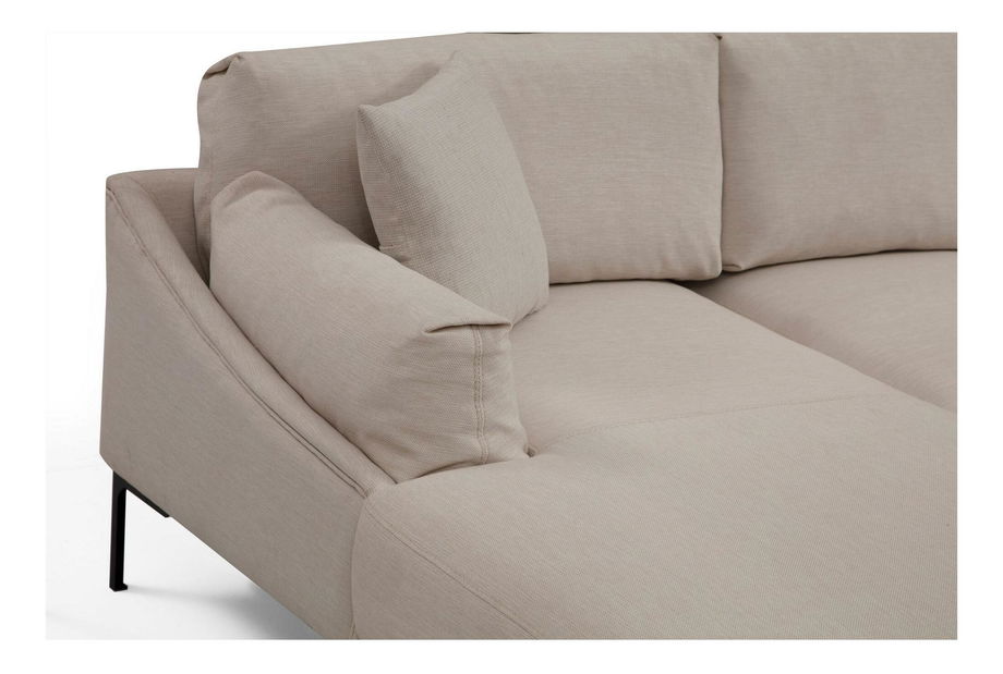 Rohová sedačka Leonero (L) (krémová + černá)