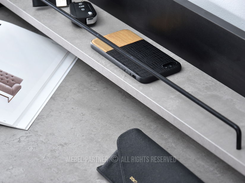 PC stolek Borge (beton + černá)