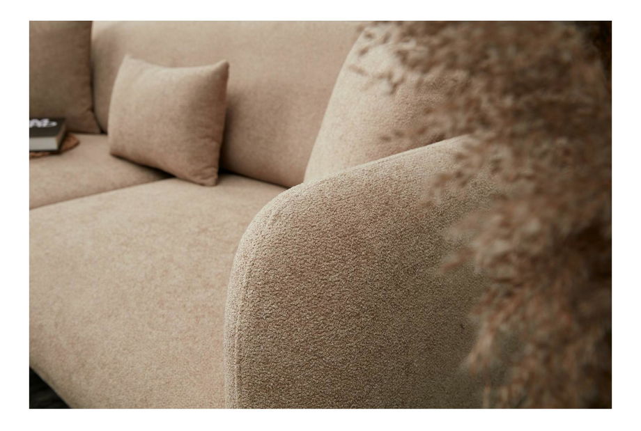 Rohová sedačka Simeon (P) (béžová + zlatá)