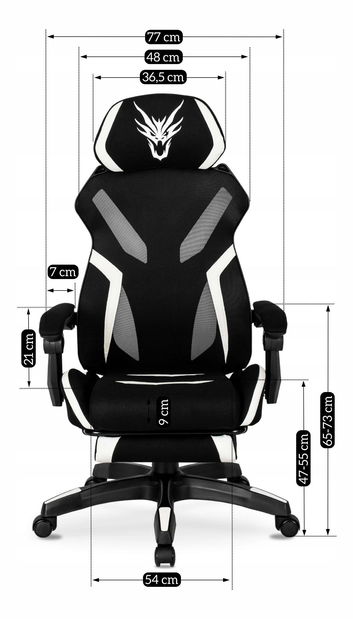 Herní křeslo Mananera (černá + bílá)