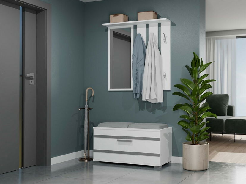 Předsíňová sestava Oasis 1 (bílá) (se zrcadlem)