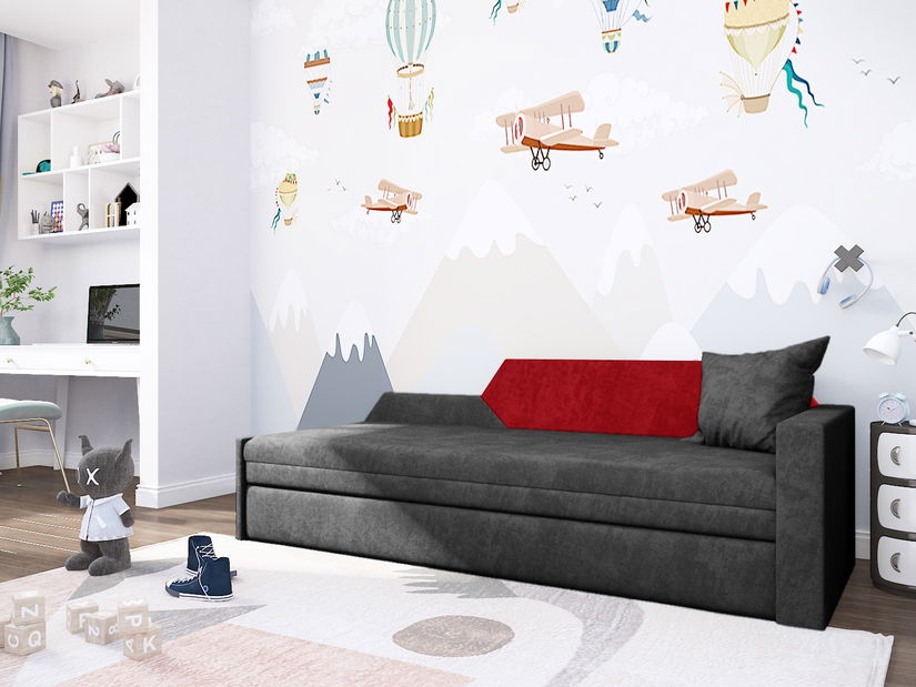 Lenoška Weranna (tmavě šedá + červená) (P)