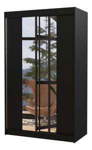 Šatní skříň Madio (černá) (se zrcadlem)