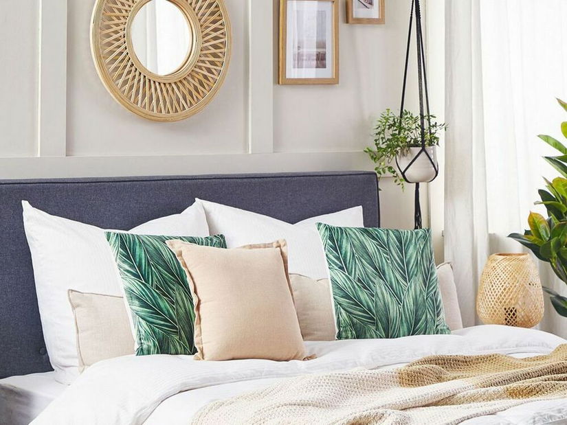 Sada 2 ozdobných polštářů 45 x 45 cm Disci (zelená)