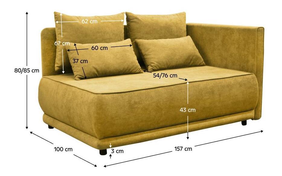 Pohovka Lestat (hořčičná) (P)