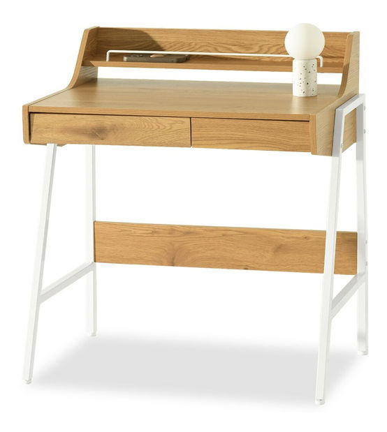 PC stolek Borge (dub + bílá)