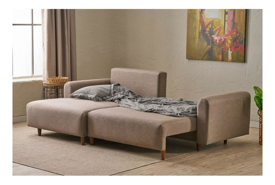 Rohová sedací souprava Minty (L) (hnědá)