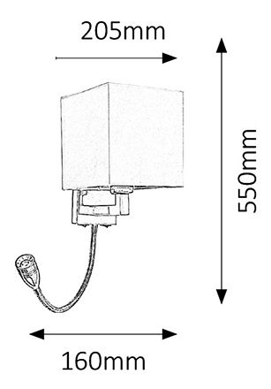 Nástěnné svítidlo Larkin 6530 (chromová + přírodní)