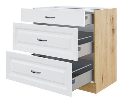 Dolní kuchyňská skříňka se šuplíky Vintageline 80 D 3S BB (dub artisan + grafit)