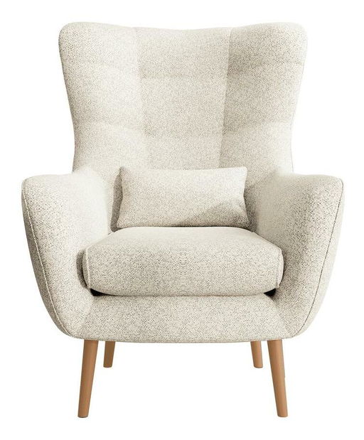 Křeslo s podnožkou Veneza VZ2 (krémová + buk)