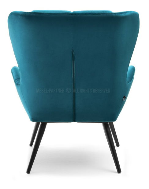 Křeslo Kikino (tyrkysová + černá)