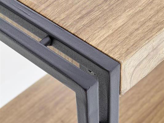 Regál Booker (přírodní dřevo + černá)