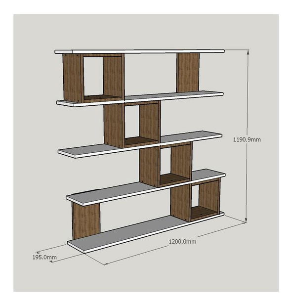 Regál Windy (bílá + ořech)