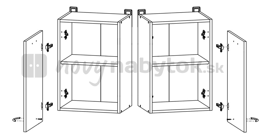 Horní kuchyňská skříňka BRW Junona line G1D/40/57/LP (Lesk bílý)