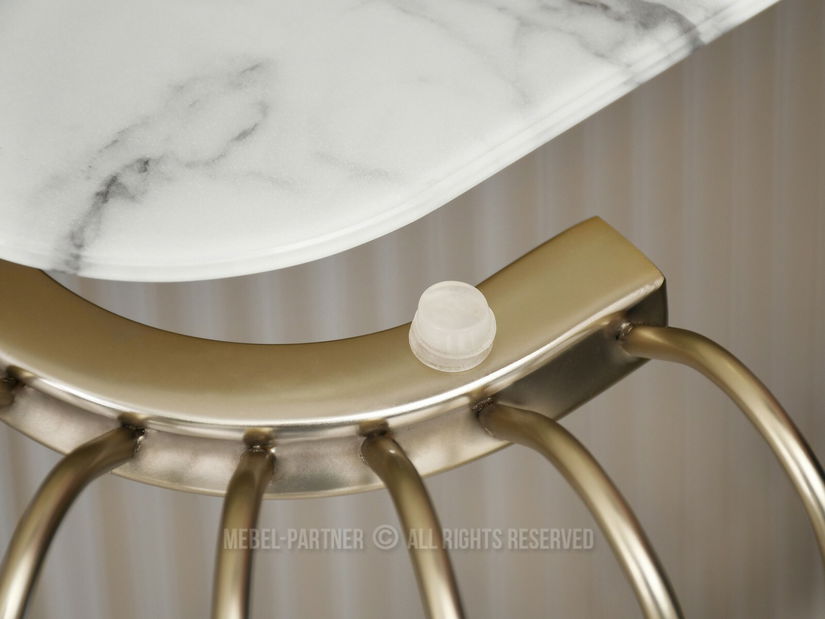 Konzolový stolek Nils Kons (bílý mramor + zlatá)