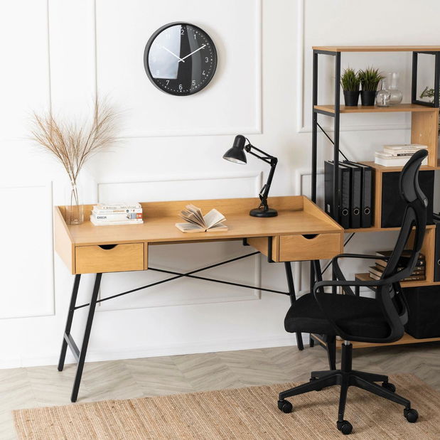 Psací stolek Igualada (dub zlatý + černá)