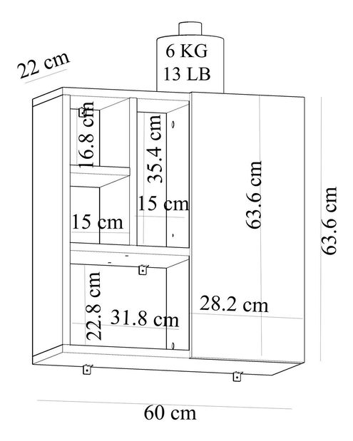  Koupelnová skříňka Sotane (bílá)