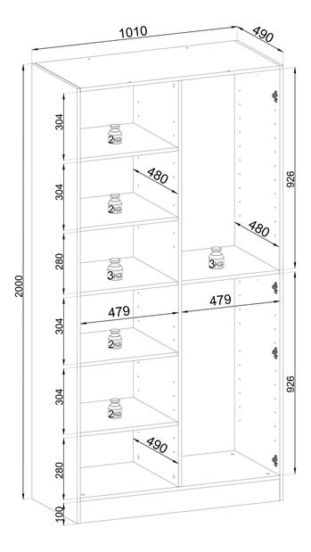 Šatní skříň Sandema (béžová)