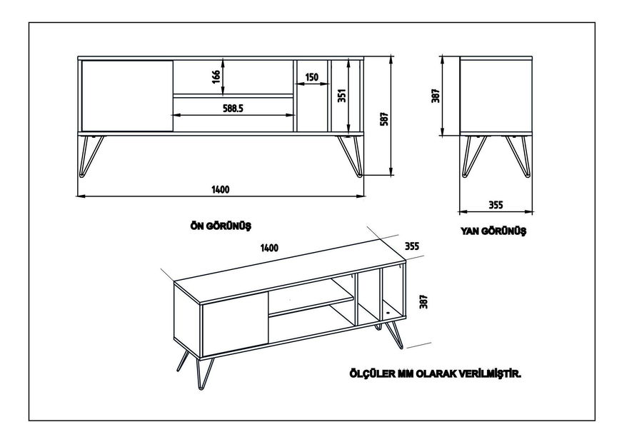TV stolek/skříňka Mistique 140 (ořech + černá + bílá)
