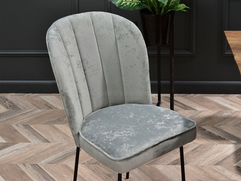 Jídelní židle Obrar (šedá + zlatá)