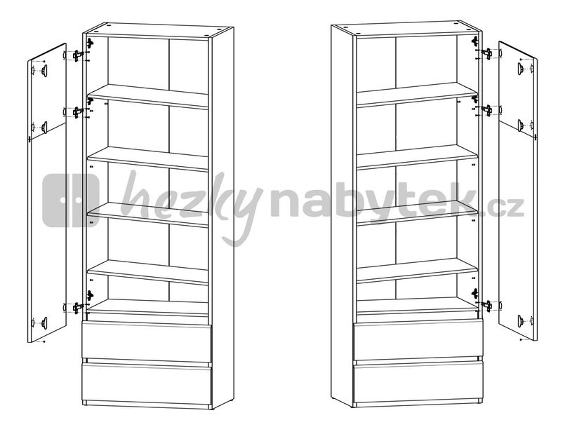 Policová skříň BRW Academica REG1D2S