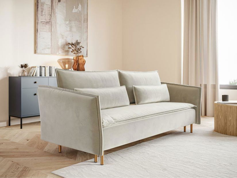 Pohovka Union (krémová + zlatá)