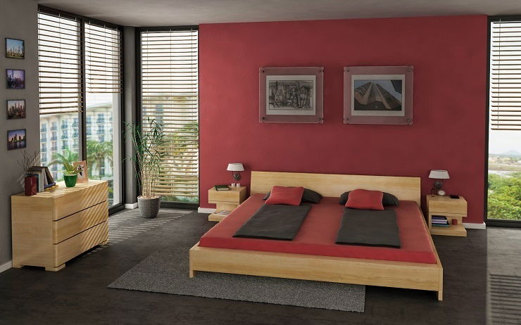 Manželská postel 200 cm Naturlig Lekanger (borovice) (s roštem)