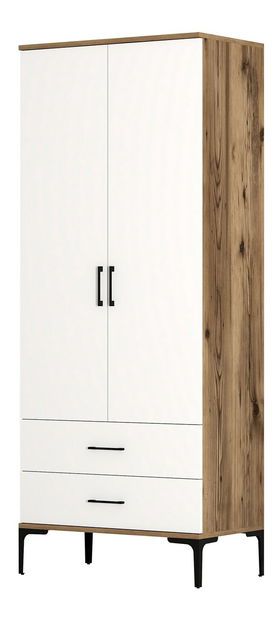 Šatní skříň Kiara T (ořech + bílá)