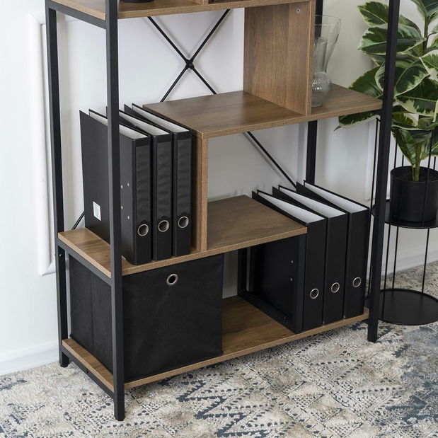 Regál Afloro (ořech + černá)