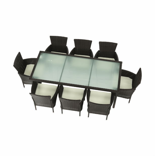 Zahradní set 9-dílný Menaro (hnědá + béžová)