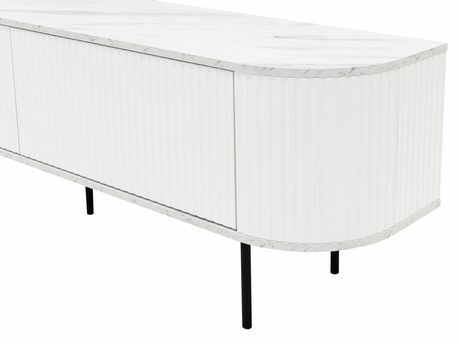 TV skříňka Nerakat (černá + mramor černý)