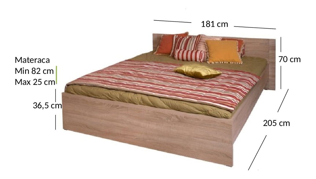 Manželská postel 160 cm Gwenn (dub sonoma) (bez roštu a matrace)