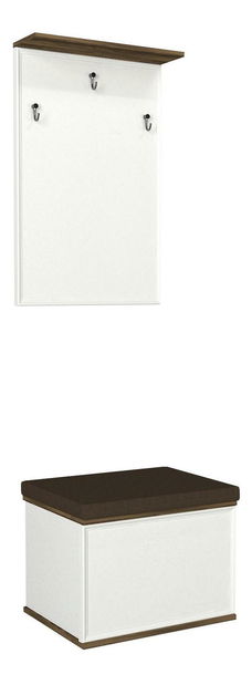 Předsíňová sestava Bulavo 1 (bílá + hnědá)