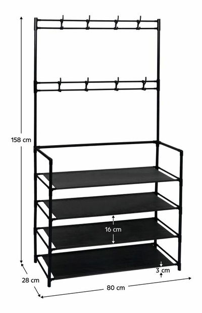 Věšák s botníkem TAROS (černá)