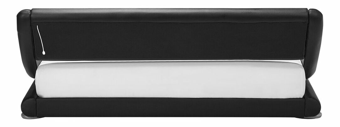 Manželská vodní postel 180 cm Anais (černá ekokůže) (s roštem a matrací)