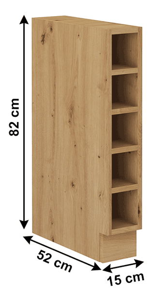Dolní kuchyňský regál Meriel 15 D OTW BB (dub artisan)
