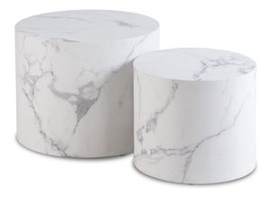 Set 2 ks konferenčních stolků Liloo (bílý mramor)