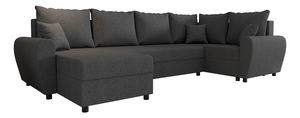 Rohová sedačka ve tvaru U Fleur Long (tmavě šedá) (P)