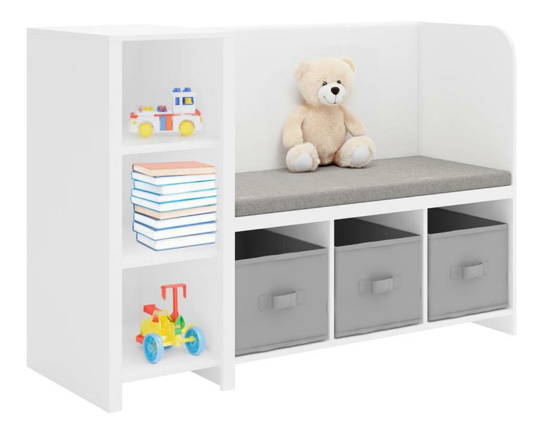 Regál Benco (bílá + šedá)