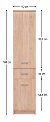 Skříň Topta Typ 31 2D1S (dub sonoma)