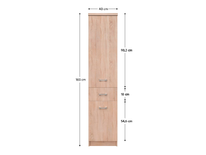 Skříň Topta Typ 31 2D1S (dub sonoma)