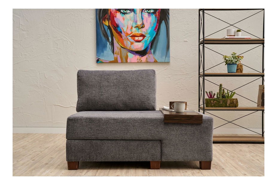 Rozkládací křeslo Perenilla C (P) (šedá + ořech)