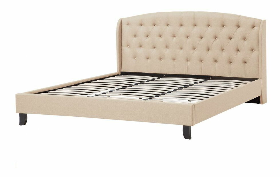 Manželská postel 180 cm BORD (s roštem) (béžová)