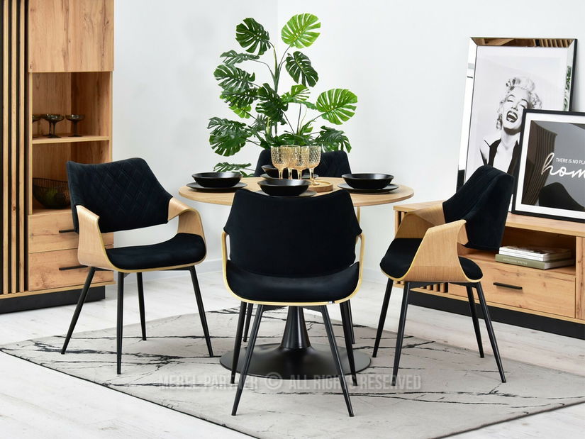 Židle Rolf K (dub černý + černá)