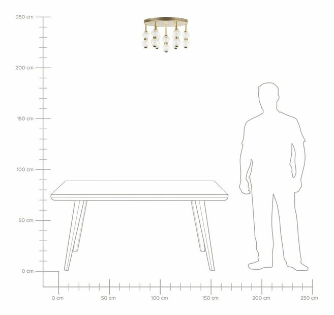 Stropní svítidlo Yashawn (zlatá)