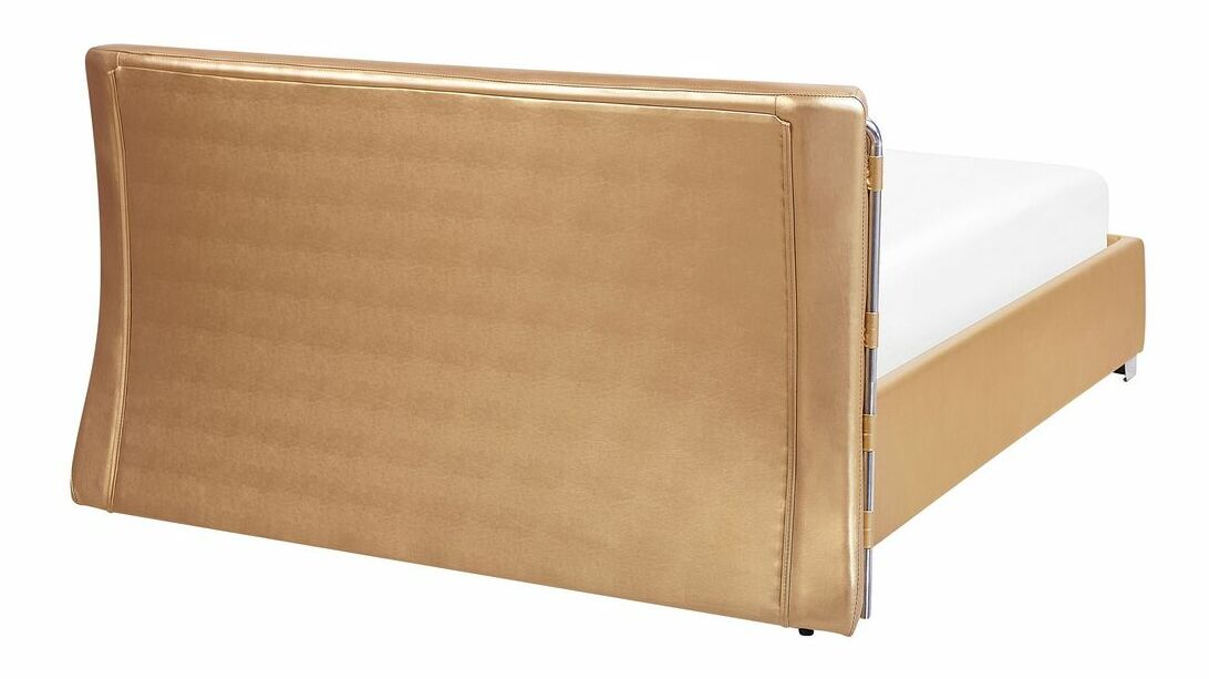 Manželská postel 180 cm PARNAS (s roštem) (zlatá)