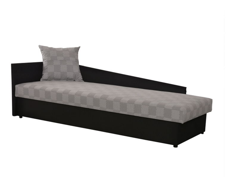 Jednolůžková postel (válenda) 80 cm Jeannine (šedá + černá) (s úl. prostorem) (L)